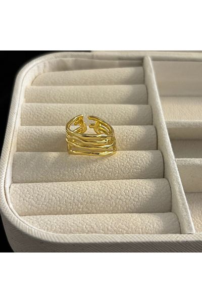 Zeyn Design Model Adjustable Gold Steel Ring