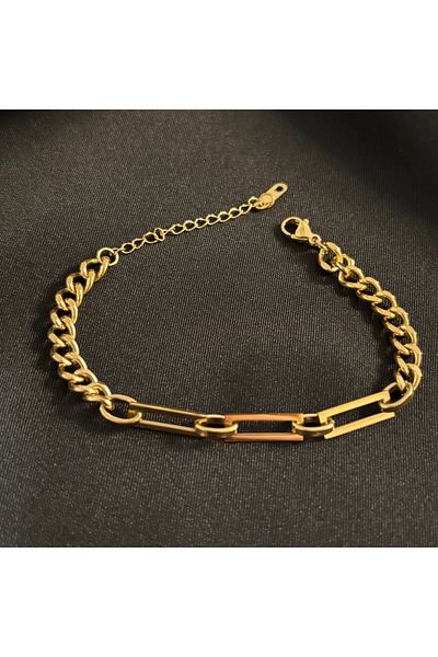 Zeyn Jeweler Model Gold Steel Bracelet
