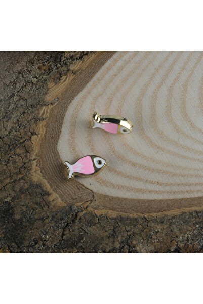 Prestij Boncuk Zlatna metalna figura ribe, ružičasta, bela, šarena ogrlica, n...