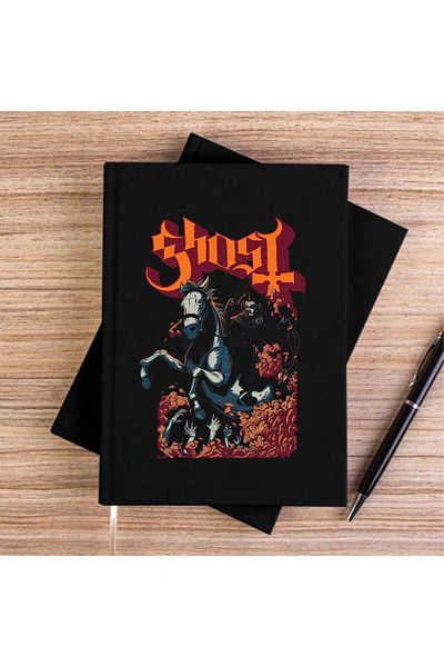 Z zepplin Ghost Horse Black Canvas Notebook