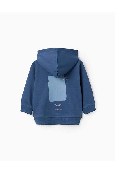 Ziddy Hooded Jacket with Kangaroo Pockets for Baby Boys 'Loire River', Blue
