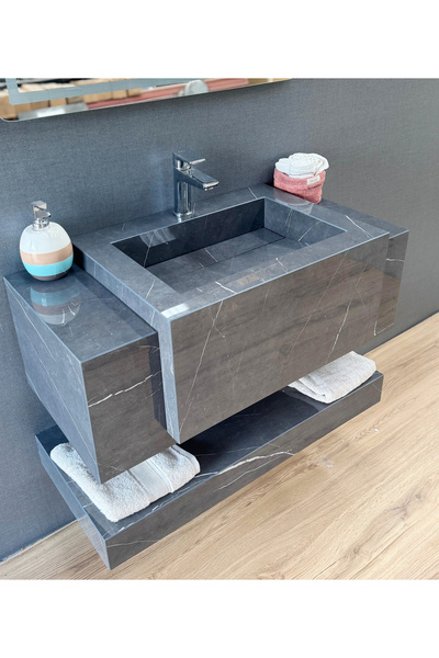 Akay Dizayn PORSELEN BANYO LAVABOSU - FÜME L02 - 90CM