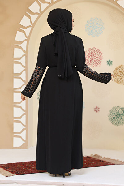 Neva Style Black Hijab Abaya 45302S