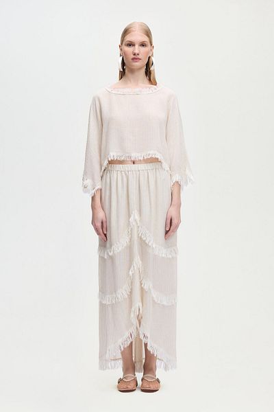 İKİKIZ Natural Asymmetrical Skirt