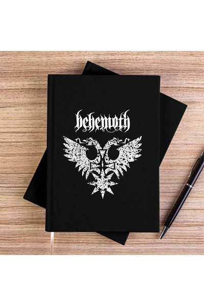 Z zepplin دفتر قماش أسود بشعار Behemoth