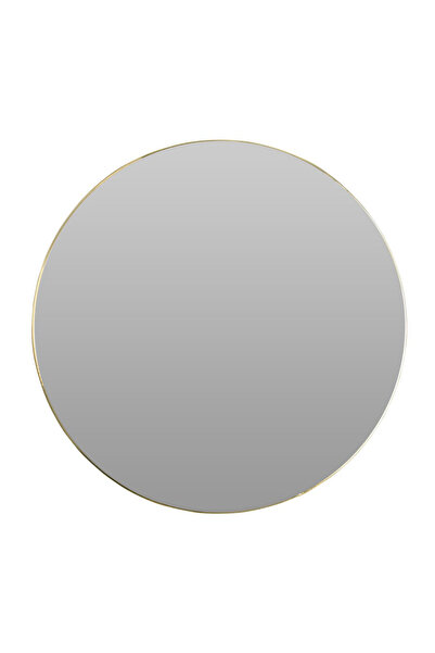 BM GİFT DESİGN Oglindă de perete, ramă metalică rotundă, culoarea aurie, 55 cm
