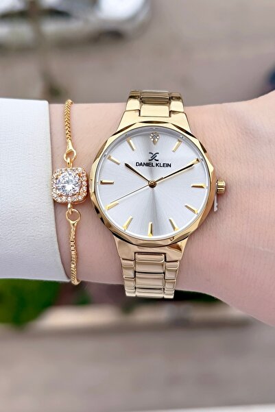 Daniel Klein Sarı Renk 24 Ay Garantili Kadın Kol Saati Ve Bileklik