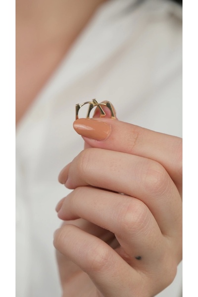 Arpaş 14 Ayar Altın Beşgen Halka Küpe