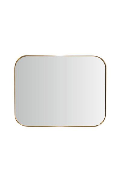 BM GİFT DESİGN Wall mirror, rectangular metal frame, gold color, 45x35 cm