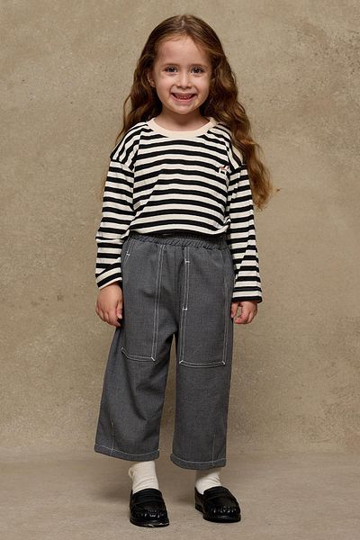 Fahhar Kids Double Needle Children's Pants Dark Gray