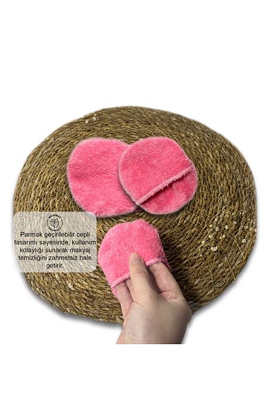 MEŞELİ TEKSTİL 3 Pack Makeup Remover Pads with Pocket Reusable &%，100% Cotton Eco-Friendly