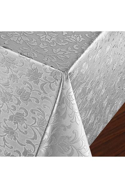 Blue Home Fantastic Fiber Lined Pvc Table Cloth Easy to Clean, Wipeable, Stain Resistant - Gray