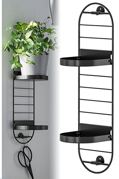 Binbirreyon İç Mekan Duvara Montajlanabilir Çiçeklik 2 Katlı Çelik Dikey Yata...