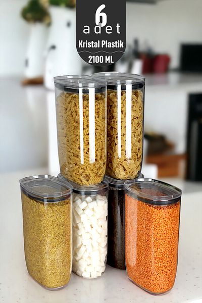 İronika 2100 ml Jumbo Size - Crystal Food Storage Set with Real Vacuum Silicone Lid