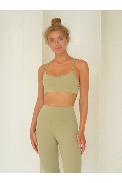 MAİ COLLECTİON Fold Covered Sports Soft Khaki Crop