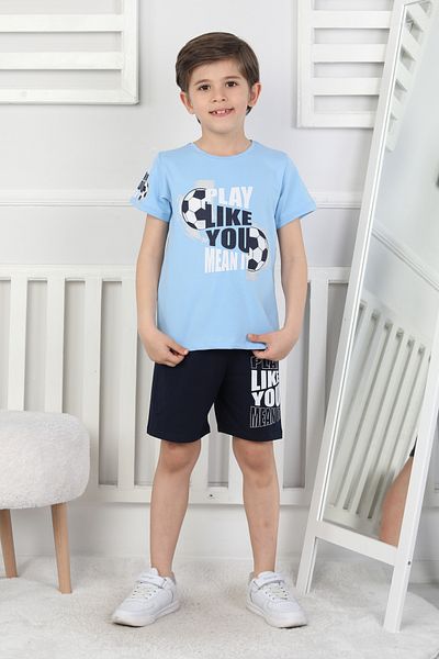 NEWKİDS 3-6 Years Old Play Printed Shorts Boys' Suit