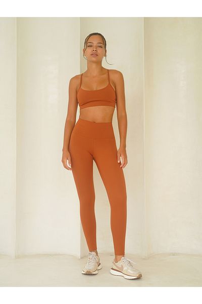 MAİ COLLECTİON Fold Ankle-Length Cinnamon Leggings