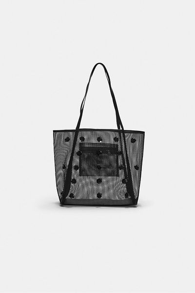 Stradivarius Floral mesh shopper bag
