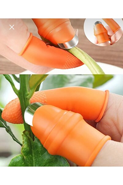 btm home Silikon Parmak Koruyucu Bıçaklı Aparat | Meyve Sebze Toplama & Bahçe...