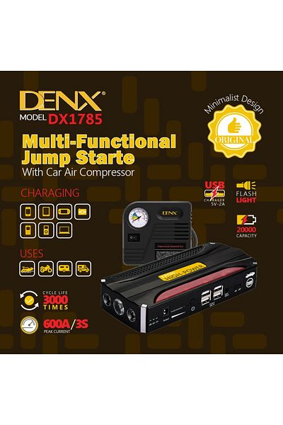 Denx DX1785 portable battery with car subscription for the car with a power of 20000 mAh + multi-use