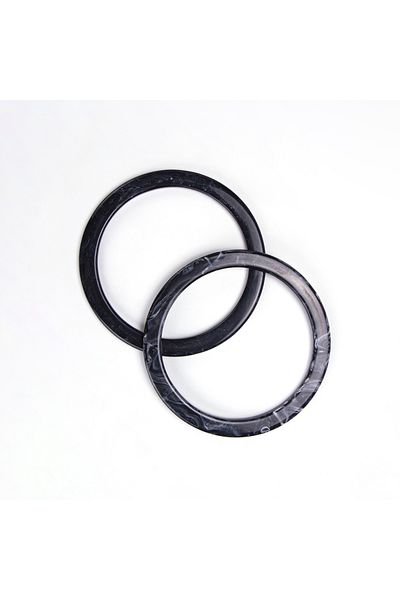 Sultan 2 Pcs Black Acrylic Round Bag Handle