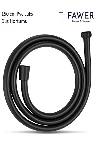 FAWER Faucet & Shower Pvc 150 cm Siyah Lüks Duş Hortumu
