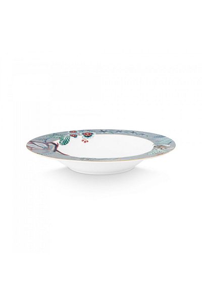 Pip Studio Farfurie adâncă din porțelan, Pip Sudio, Bleu, 21.5cm, colecția Flower Festival