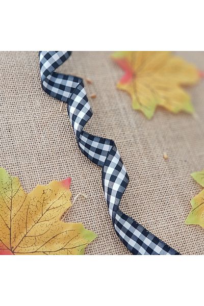 Bimotif Μαύρη Λευκή Κορδέλα Gingham, 25 mm 5 μέτρα