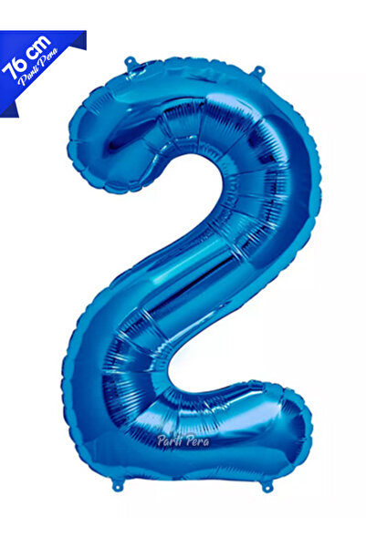 parti pera 2 Yaş Lacivert Rakam Folyo Balon 76 Cm Doğum Günü Folyo Rakam Balon