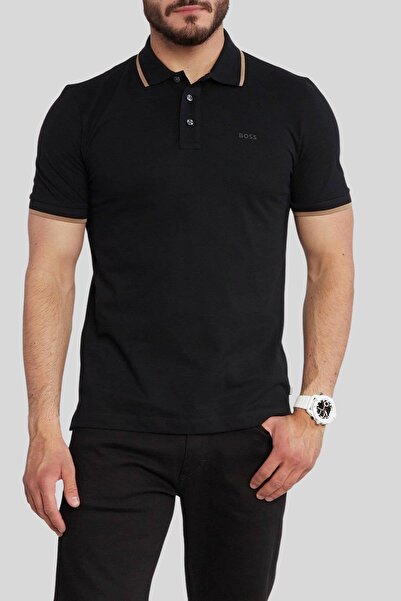 Hugo Boss Boss Regular Fit Polo Yaka Erkek T-Shirt Siyah