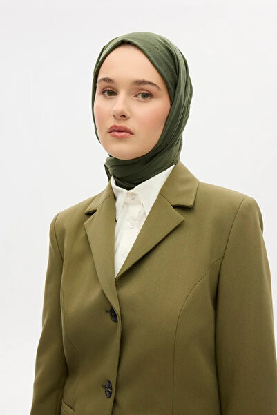 cs camellia scarf Bambu Kraş Şal - Çam Yeşili