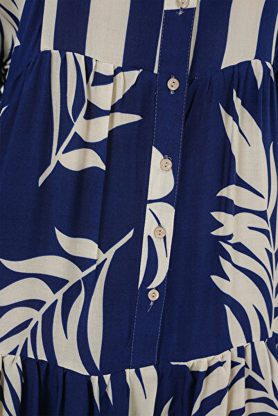 Bigdart Námornícka modrá 3 autentické vzorované hidžábové šaty