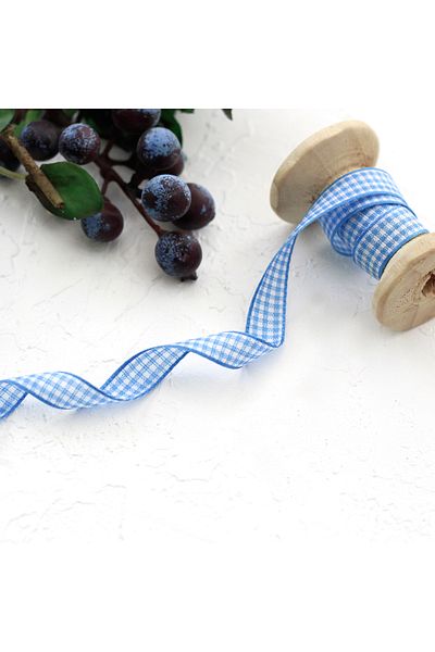 Bimotif Saks Blue Gingham Κορδέλα, 1 εκ. 5 μέτρα