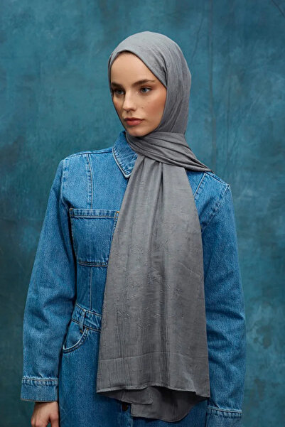 cs camellia scarf Bambu Kraş Şal - Füme