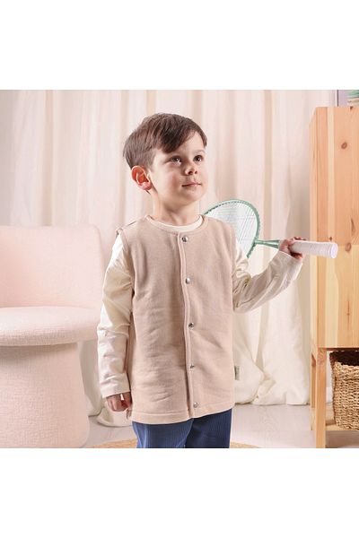 Zuppers Snap Cotton Baby Kids Vest - Latte