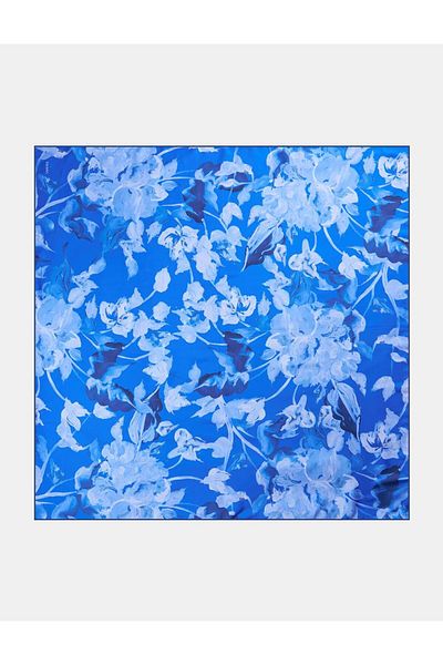 Kayra Φουλάρι με φλοράλ σχέδιο Indigo Μοντέλο No: GX9688