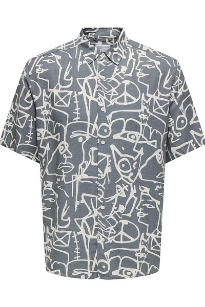 Only & Sons ΜΠΛΟΥΖΑ ONSBUD LIFE SS SLIM AOP VISC/LIN