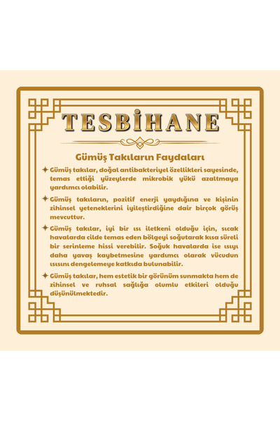 Tesbihane Ρωσικό ροζάριο από ασήμι 925 με φούντα και κομμένο στιλ