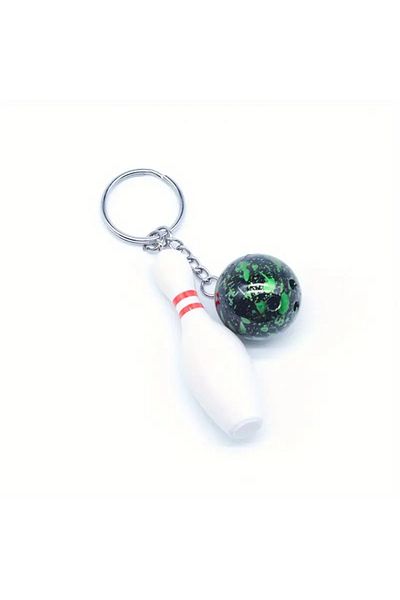 Siriderya Sporty Bowling Charm Keychain with Bowling Ball and Pin (Labut) Detail