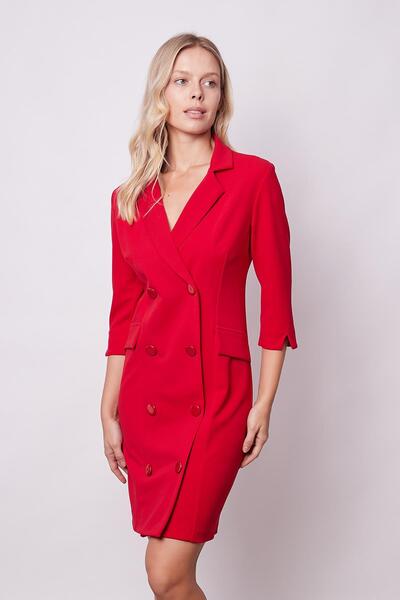 Jument Sırt Dekolteli Anvelop Ceket Elbise