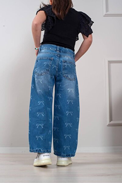 cgboutiquestylekids Fiyonk Kazıma Süper Jean Kız Çocuk Kot Pantolon