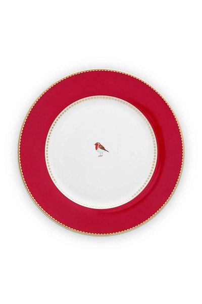 Pip Studio Porcelain plate, Pip Studio, Red, 26.5cm, Love Birds collection