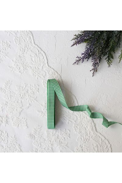 Bimotif Πράσινη Λευκή Κορδέλα Gingham, 1,5 εκ. 10 μέτρα