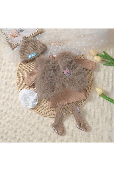 Choice furKH-clothes High Quality Reborn Doll Clothes 55cm Baby Doll Two Piece Set Kit Fashion Baby Reborn