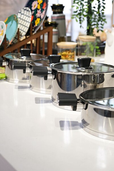 COCİNERO Leon 1097 8 Parça Silindir Çelik Tencere Seti