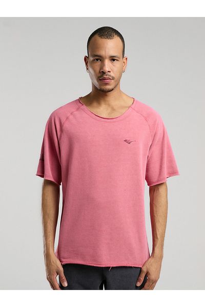 EVERLAST Ny Street Oversize Wide Collar Light Red Men's T-Shirt