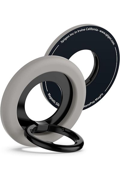 Spigen Nano Pop MagFit Magnetic Silicone Phone Grip Kickstand compatible with MagSafe Truffle Gray