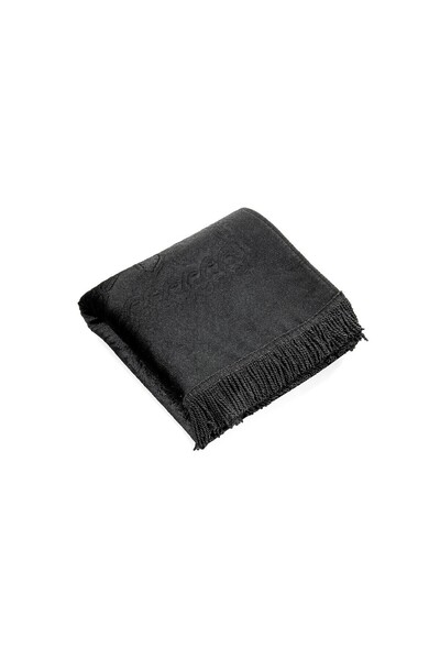İhvan Black Thick Velvet - Gift Prayer Rug with Dowry and Sponge