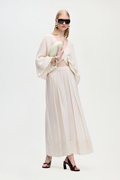 İKİKIZ Naturel V Yaka Bluz