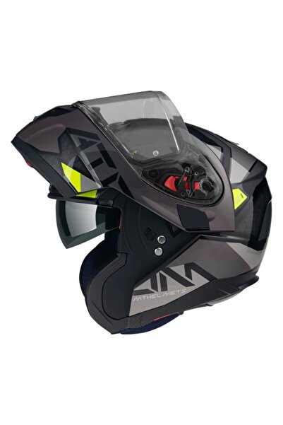 Genel Markalar Kask Atom Sv W17 B2 Gloss/matt Gray Çene Açılır